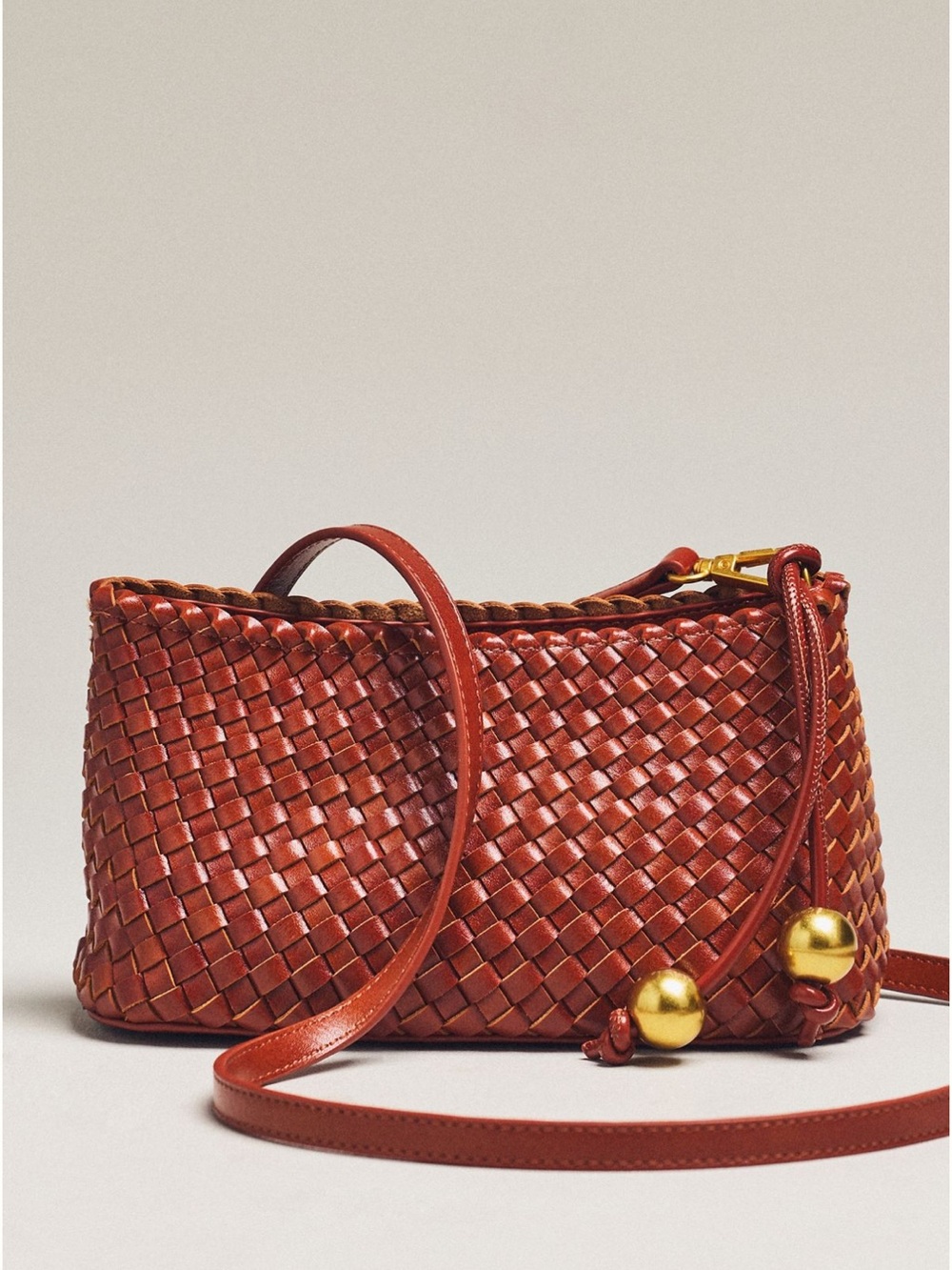 Anthropologie Calla Woven Crossbody Bag Sienna